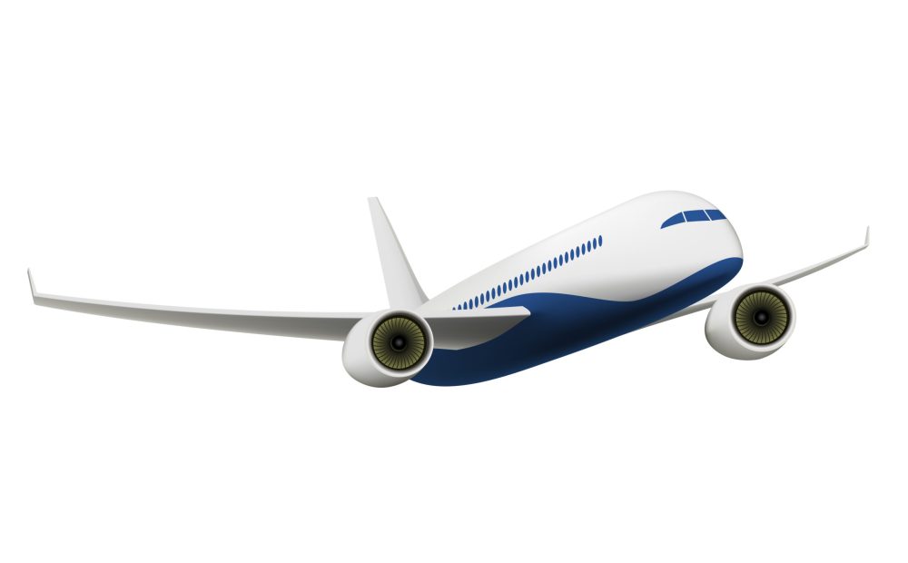 Passenger Airplane isolated on white. Vector Illustration. EPS10 opacity